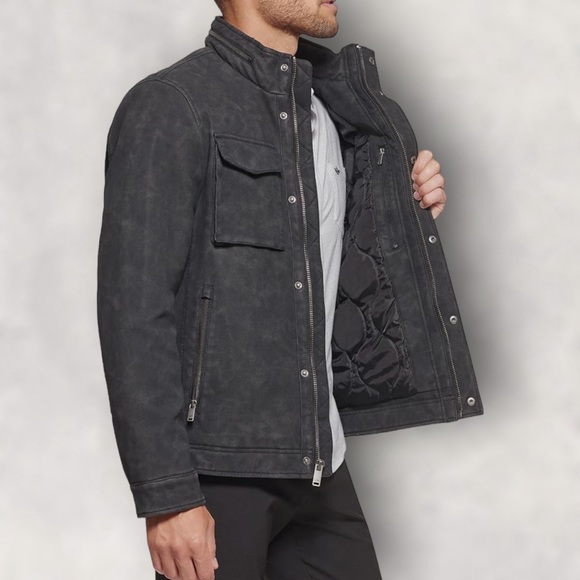 *NWT* Men’s Dockers Faux Leather Military Jacket Size XL - Picture 3 of 7